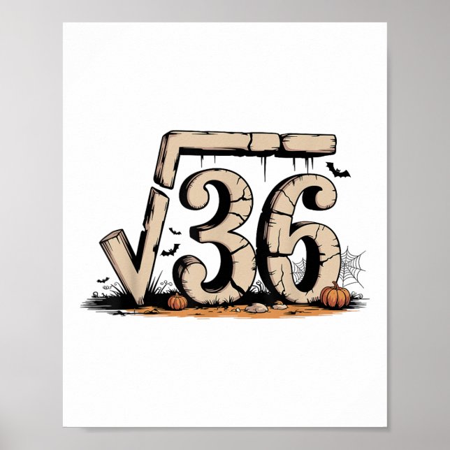 Póster Square Root 67 Meme 6 7 Gen Alpha Halloween Six Se (Frente)