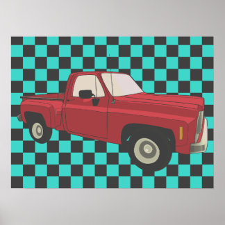Póster Squarebody, GMC, Chevy C10, pick up truck,stepside