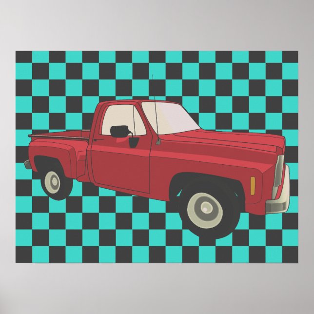 Póster Squarebody, GMC, Chevy C10, pick up truck,stepside (Frente)