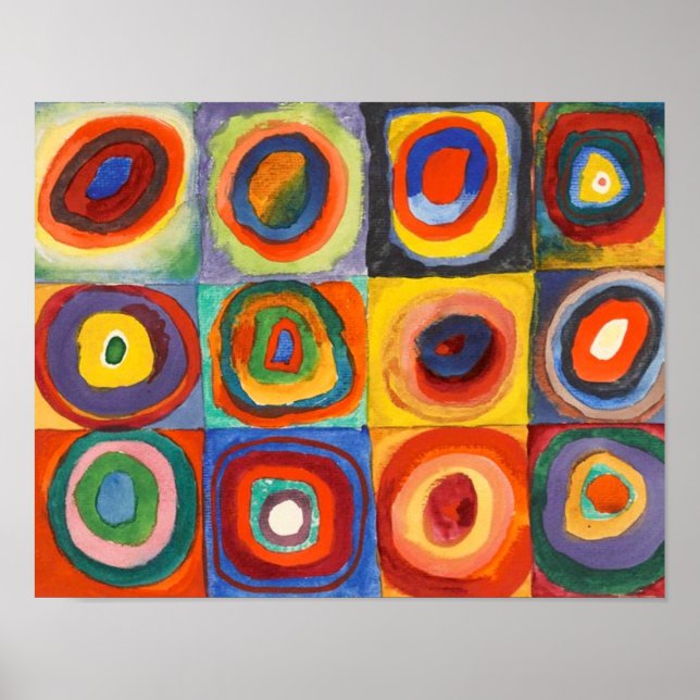 Póster Squares with Concentric Circles by Kandinsky (Frente)