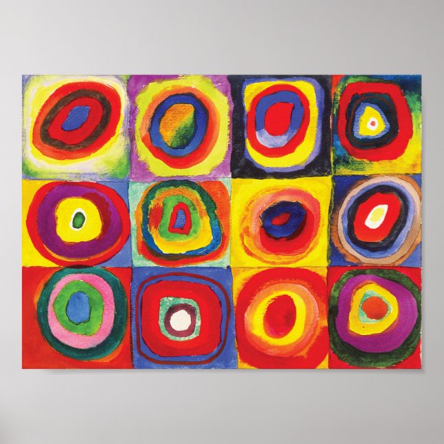 Póster Squares with Concentric Circles Hiroaki Takahashi (Frente)