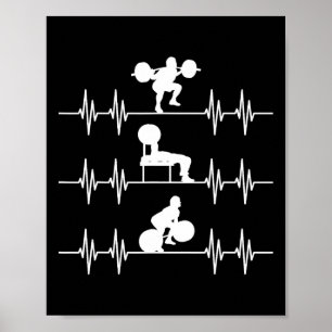 Póster Squat Bench Deadlift Heartbeat Hepítmicos