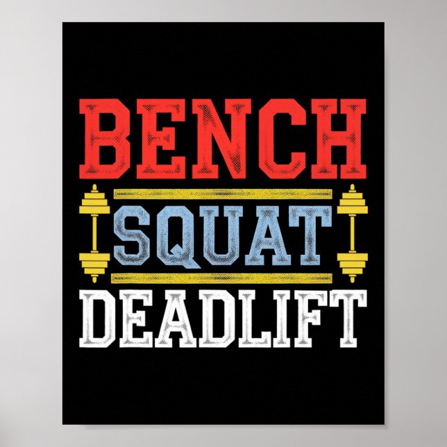 Póster Squat Deadlift Barbell Bodybuilding 1 (Frente)