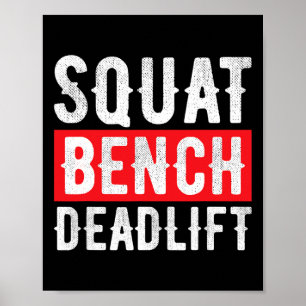 Póster Squat Deadlift Bench Bodybuilding Weight Training