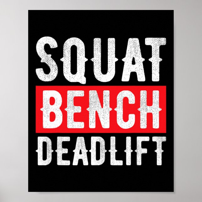 Póster Squat Deadlift Bench Bodybuilding Weight Training (Frente)