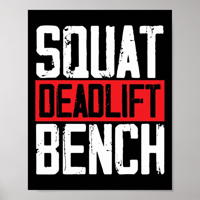 Póster Squat Deadlift Bench Weibo Levantamiento de pesas (Frente)