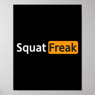 Póster Squat Freak Funny Gym Bodybuilding Fitness Workout