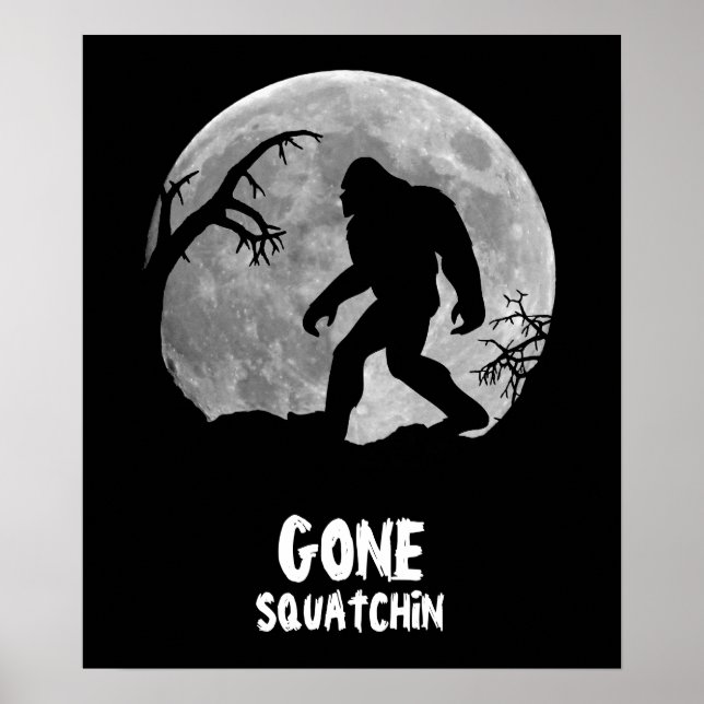 Póster Squatchin perdido, silueta de escotilla con luna (Frente)