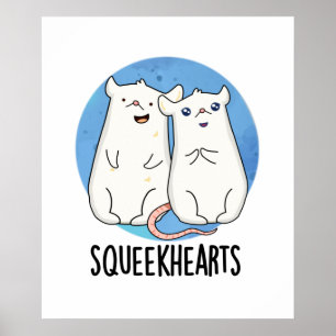 Póster Squeekcorazones Funny Mouse Pun