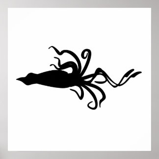 Póster Squid Silhouette