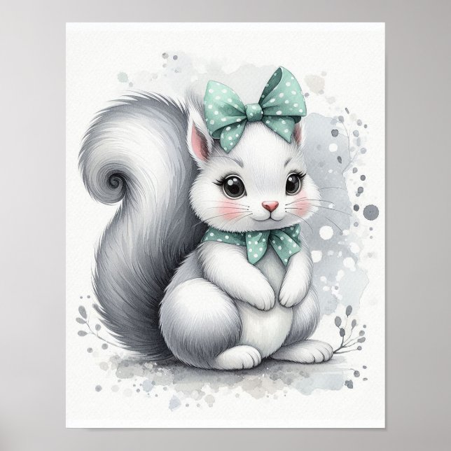 Póster Squirrel Forest Nursery Wall Wall Art (Frente)
