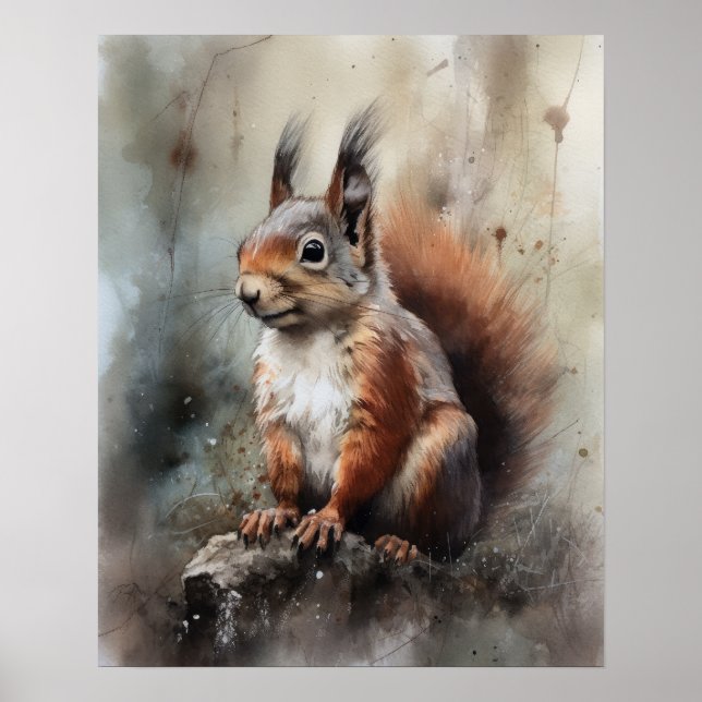 Póster Squirrel Woodland Animal Art Print Poster (Frente)