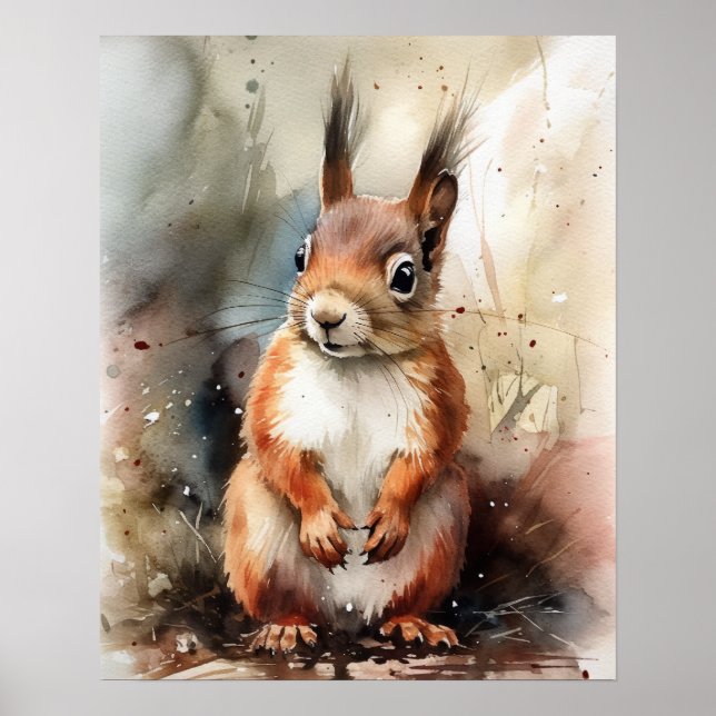 Póster Squirrel Woodland Animal Art Print Poster (Frente)
