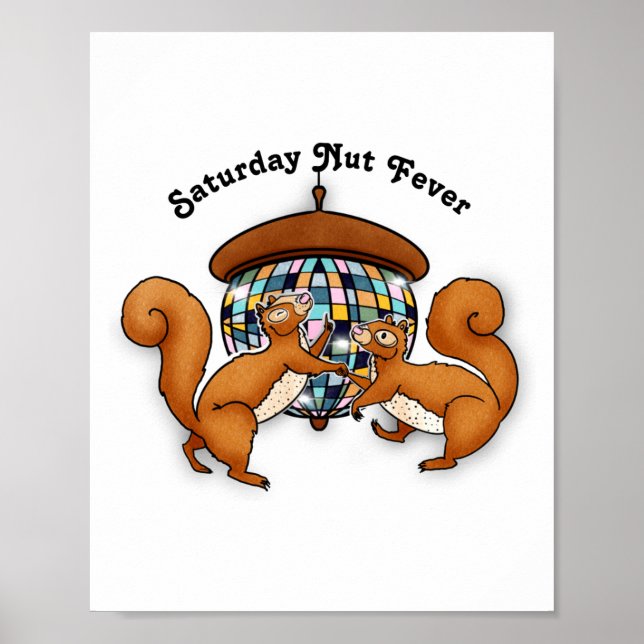 Póster Squirrels Disco Funny Party  (Frente)