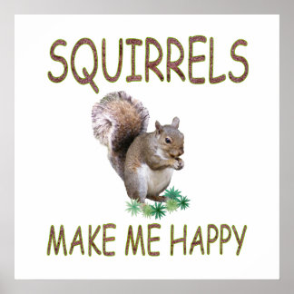 Póster Squirrels Make Me Happy