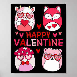 Póster Squish Squad Feliz Regalos De San Valentín Para Ni
