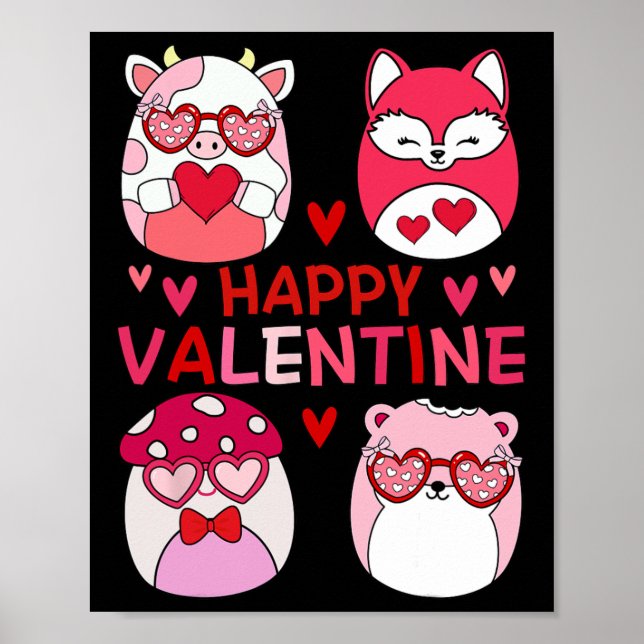 Póster Squish Squad Feliz Regalos De San Valentín Para Ni (Frente)