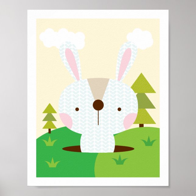 Póster Sr. Bunny - Woodland Friends Nursery Wall Art (Frente)