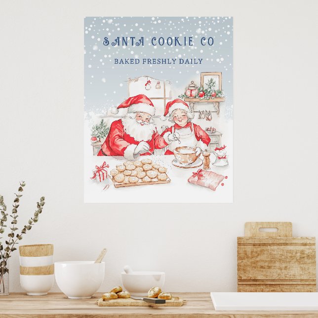 Póster Sr. Claus Navidades Cookies (Cocina)