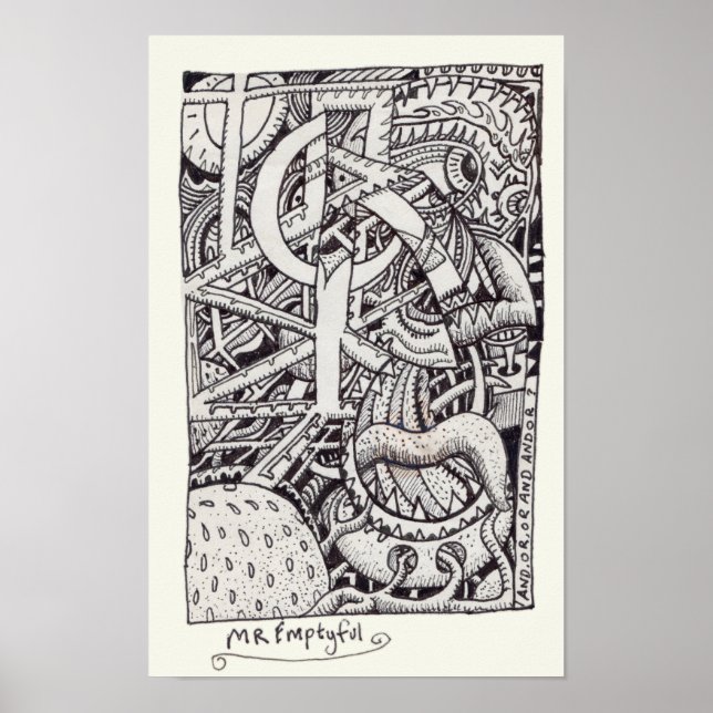Póster Sr. Emptyful, Dibujo de tinta (Frente)