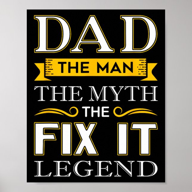 Póster Sr Fix It Dad Regalos Padres Day Handy Man (Frente)