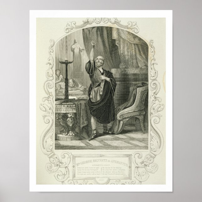 Póster Sr. George Bennett como Apemantus, escena 2 del pr (Frente)
