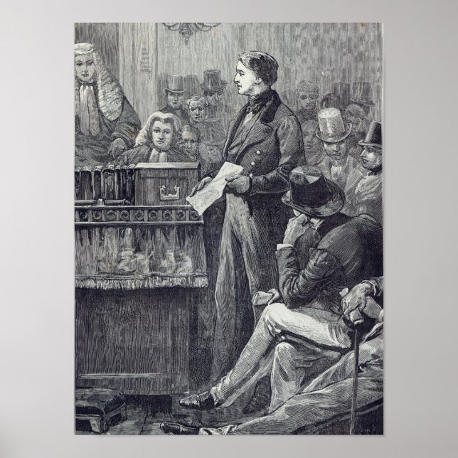 Póster Sr. Gladstone pronunciando su discurso de investid (Frente)