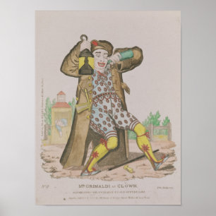 Póster Sr. Grimaldi como Payaso, iluminando el