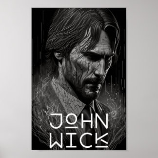 Póster sr. John Wick - Estilo oscuro