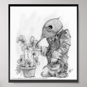 Póster Sr. Kiwi Hummingbird Gardener