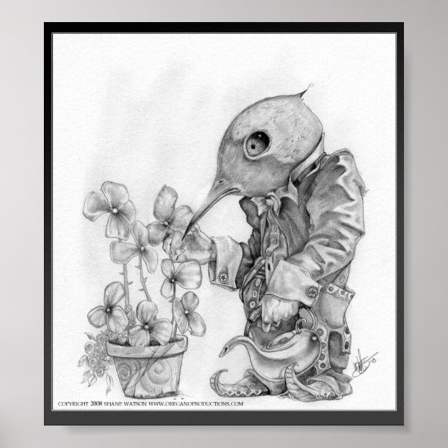 Póster Sr. Kiwi Hummingbird Gardener (Frente)