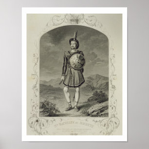 Póster Sr. Macready como Macbeth, escena 3 del acto I, en