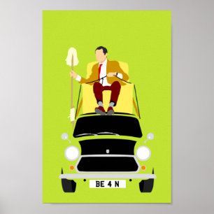 Póster Sr. Mister Bean clásico Mini Poster de coche