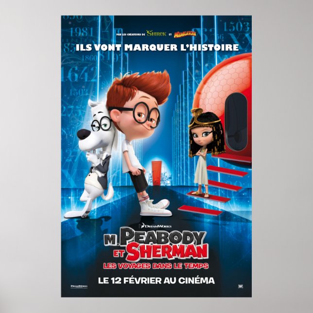 Póster Sr. Peabody y Poster de cine Sherman con Penny (Frente)
