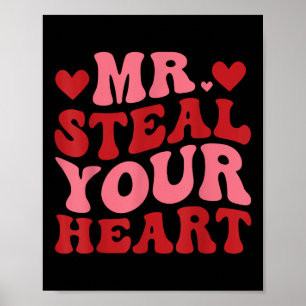Póster Sr. Steal Your Heart Retro Día de San Valentín