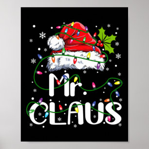 Póster Sr. Y Sra. Claus Parejas Navidades Pajama