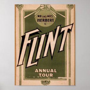 Póster Sr. y Sra. Herbert L. Flint, "Anual Tour" Retro