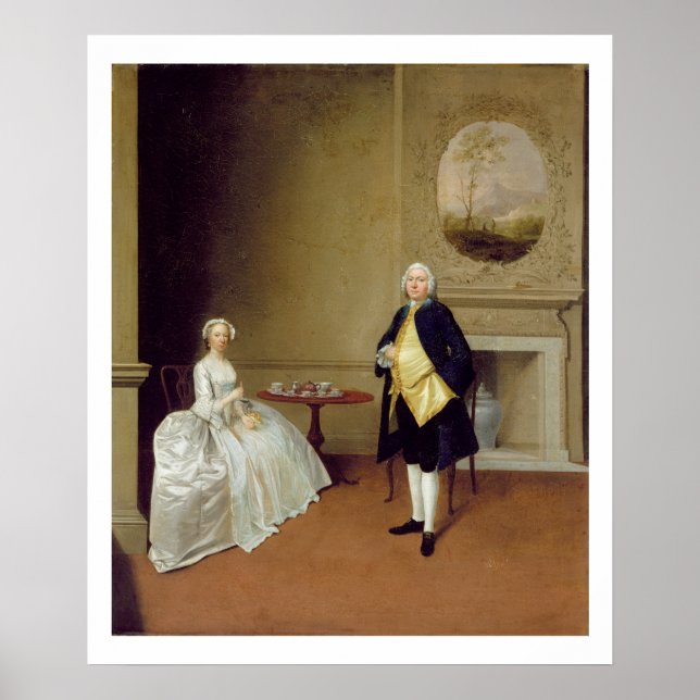 Póster Sr. y Sra. Hill, c.1750-51 (aceite sobre lienzo) (Frente)