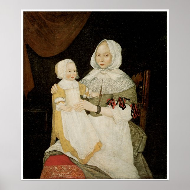 Póster Sra. Elizabeth Freake & Baby Mary C 1671-74 (Frente)