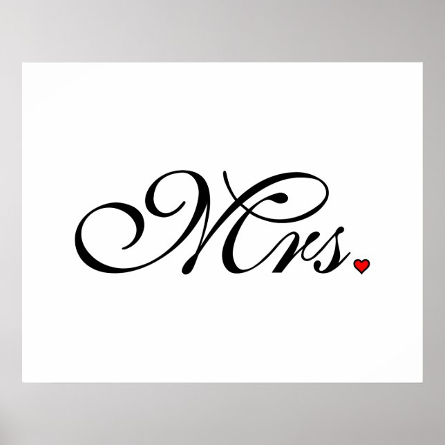 Póster Sra. Esposa Novia Su Recién Matrimonio (Frente)