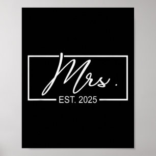 Póster Sra. Est. 2025 Esposa Boda Casada, Sr. &amp;