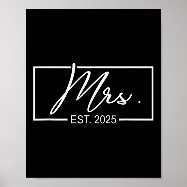 Póster Sra. Est. 2025 Esposa Boda Casada, Sr. &amp; (Frente)