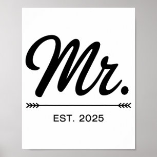 Póster Sra. Est. 2025 Fiesta De Matrimonio Justo Sr. Y M