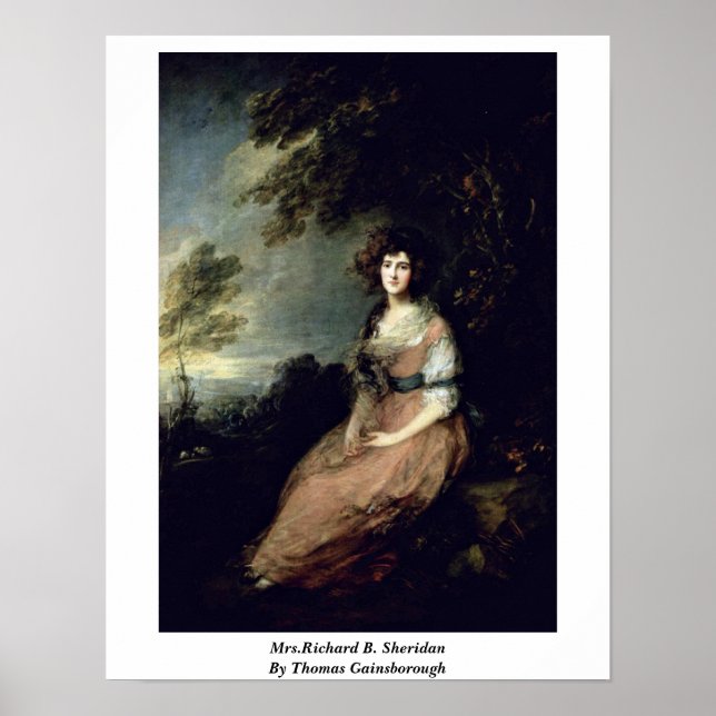 Póster Sra. Richard B. Sheridan Por Thomas Gainsborough (Frente)
