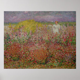 Póster Sra. Russell entre las flores de la isla Belle