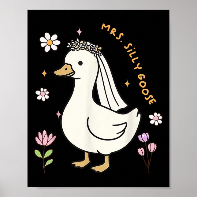 Póster Sra. Silly Goose Bride Para Ser Boda Bride Groom M (Frente)