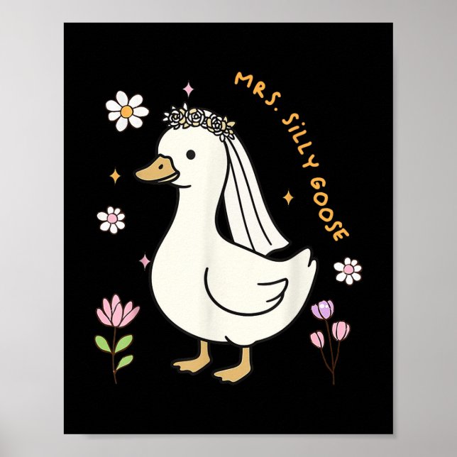 Póster Sra. Silly Goose Bride Para Ser Boda Bride Groom M (Frente)
