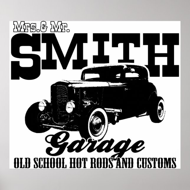 Póster Sra. Smith Hot-Rod Garage (Frente)