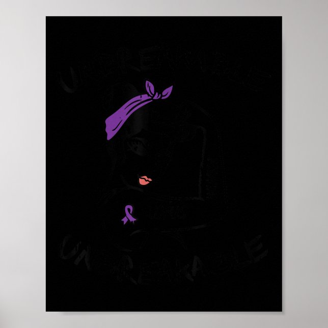 Póster Sra. Unbreakable Ribbon Lupus Awareness Women Moti (Frente)