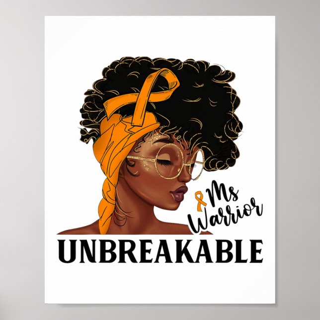 Póster Sra. Warrior, inquebrantable mujer negra, toma con (Frente)